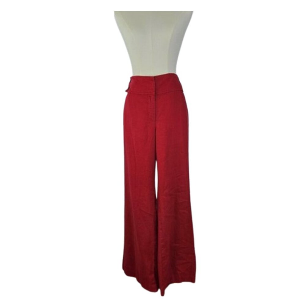 Style & Co. red linen bell bottom pants / lightweight flare trousers – women’s